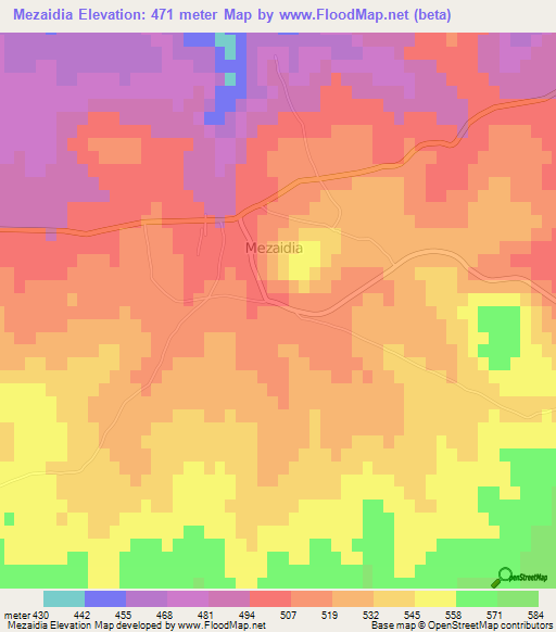 Mezaidia,Algeria Elevation Map