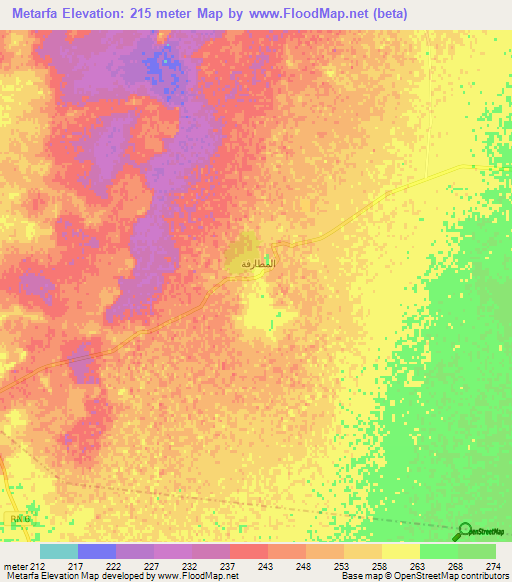 Metarfa,Algeria Elevation Map