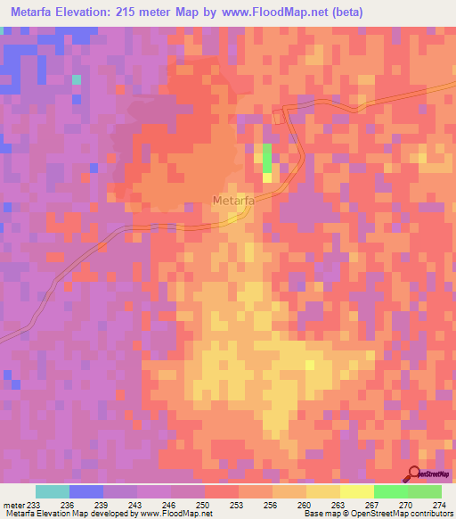 Metarfa,Algeria Elevation Map
