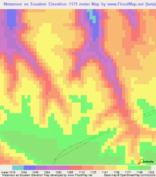 Metameur es Soualem,Algeria Elevation Map