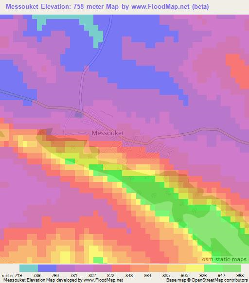 Messouket,Algeria Elevation Map