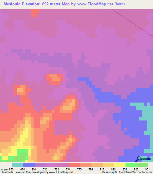 Mesloula,Algeria Elevation Map