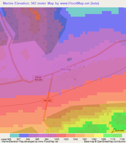 Merine,Algeria Elevation Map
