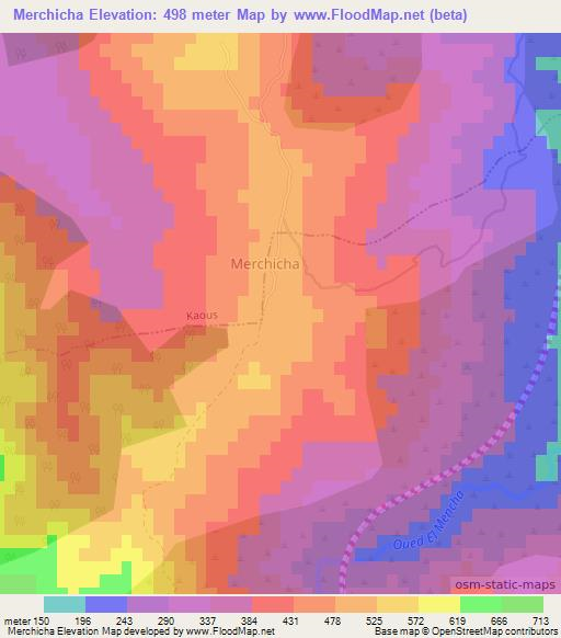 Merchicha,Algeria Elevation Map