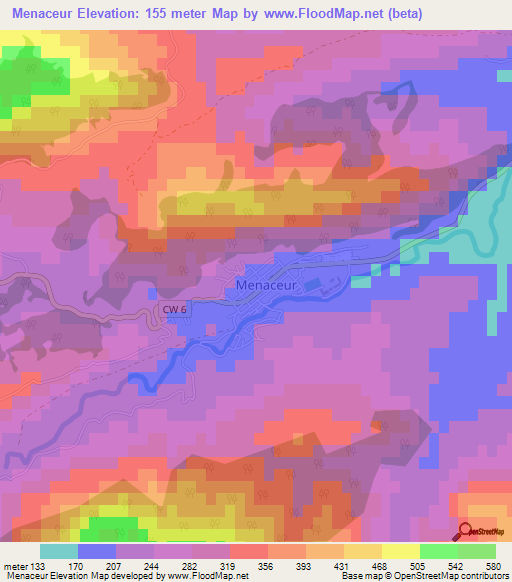 Menaceur,Algeria Elevation Map