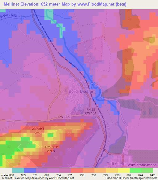 Mellinet,Algeria Elevation Map