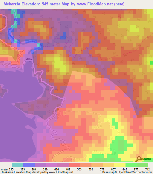Mekarzia,Algeria Elevation Map