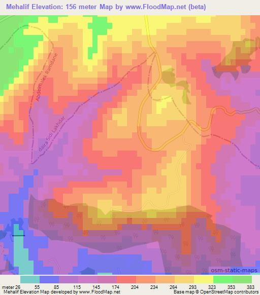 Mehalif,Algeria Elevation Map