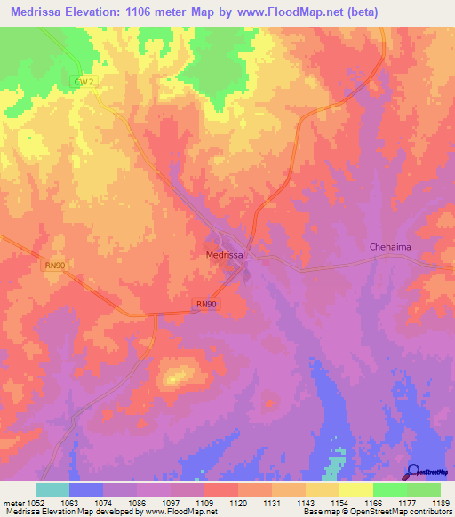 Medrissa,Algeria Elevation Map