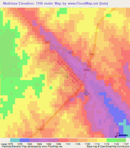 Medrissa,Algeria Elevation Map
