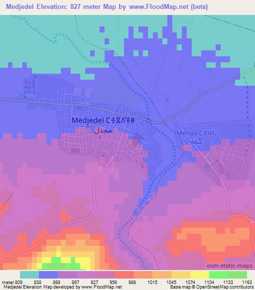 Medjedel,Algeria Elevation Map