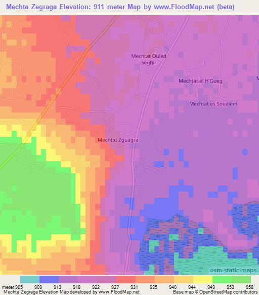 Mechta Zegraga,Algeria Elevation Map