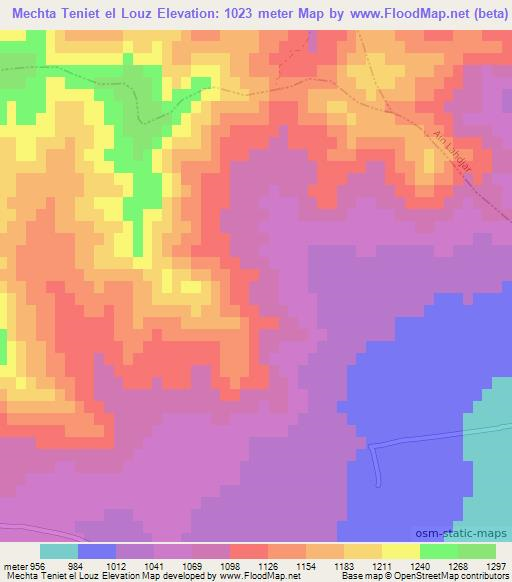 Mechta Teniet el Louz,Algeria Elevation Map