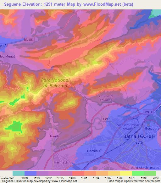 Seguene,Algeria Elevation Map