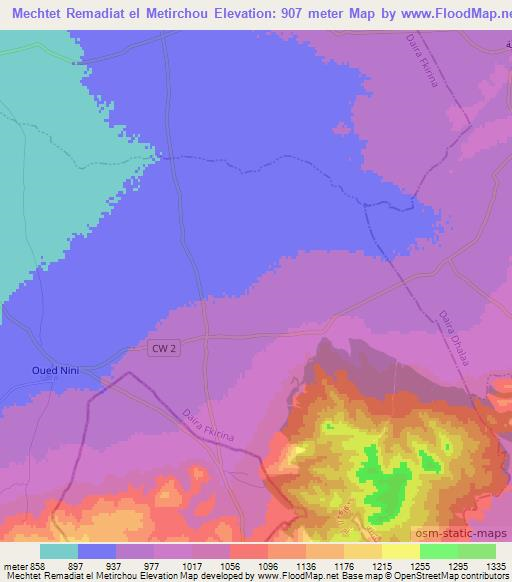 Mechtet Remadiat el Metirchou,Algeria Elevation Map