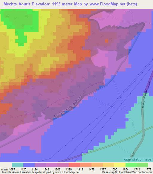 Mechta Aourir,Algeria Elevation Map