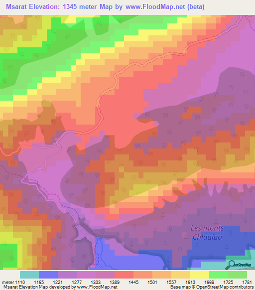 Msarat,Algeria Elevation Map