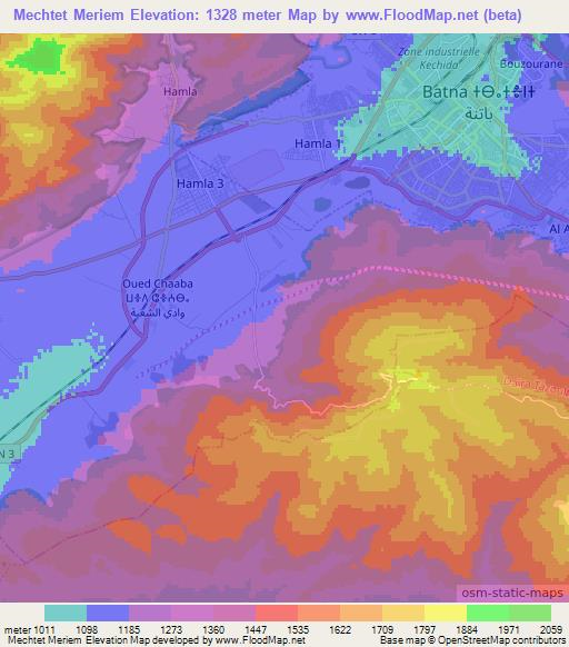 Mechtet Meriem,Algeria Elevation Map