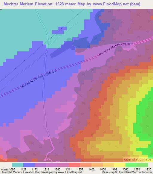 Mechtet Meriem,Algeria Elevation Map