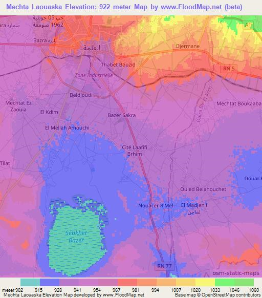 Mechta Laouaska,Algeria Elevation Map