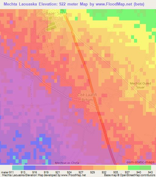 Mechta Laouaska,Algeria Elevation Map