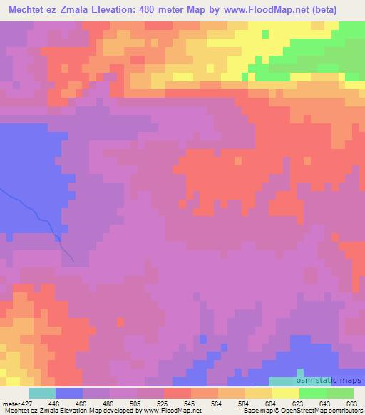 Mechtet ez Zmala,Algeria Elevation Map