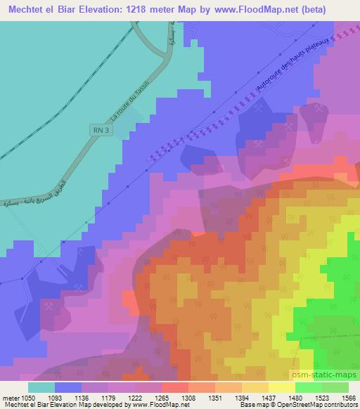 Mechtet el Biar,Algeria Elevation Map