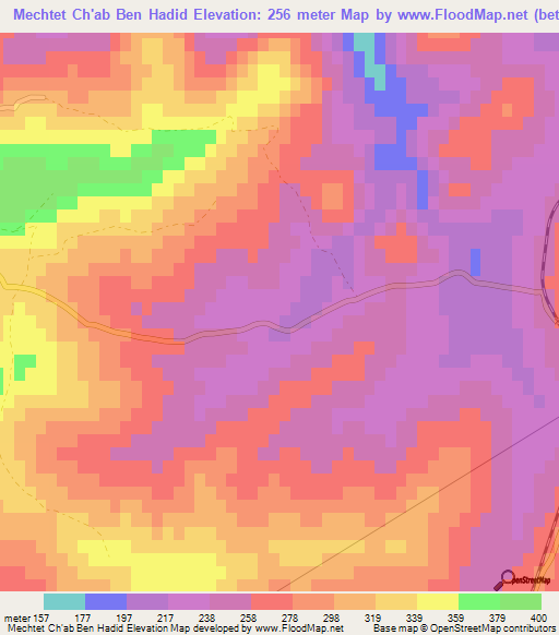 Mechtet Ch'ab Ben Hadid,Algeria Elevation Map