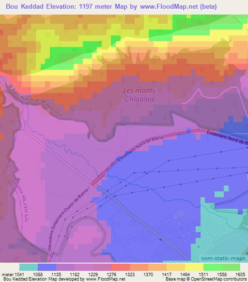 Bou Keddad,Algeria Elevation Map