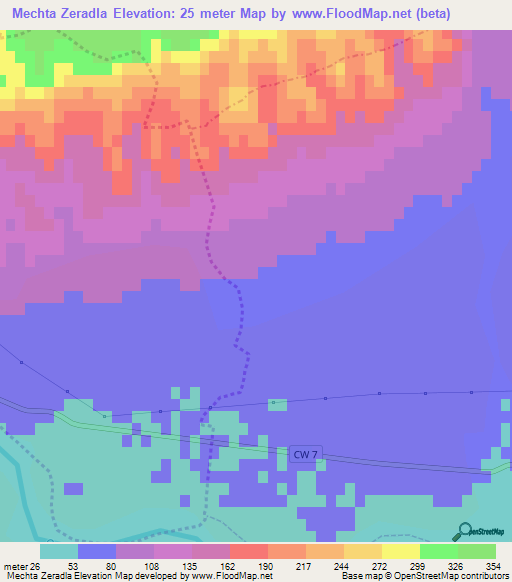 Mechta Zeradla,Algeria Elevation Map
