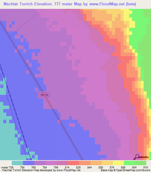 Mechtat Torrich,Algeria Elevation Map