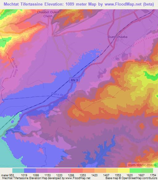 Mechtat Tifertassine,Algeria Elevation Map