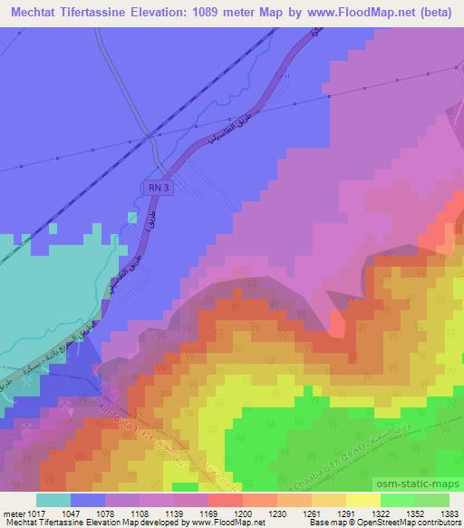 Mechtat Tifertassine,Algeria Elevation Map