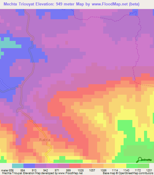 Mechta Triouyat,Algeria Elevation Map