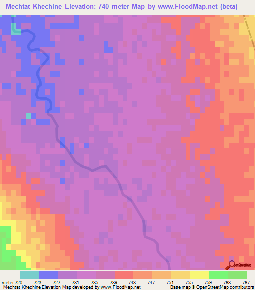 Mechtat Khechine,Algeria Elevation Map