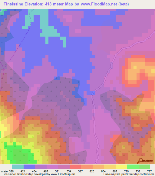 Tinsissine,Algeria Elevation Map
