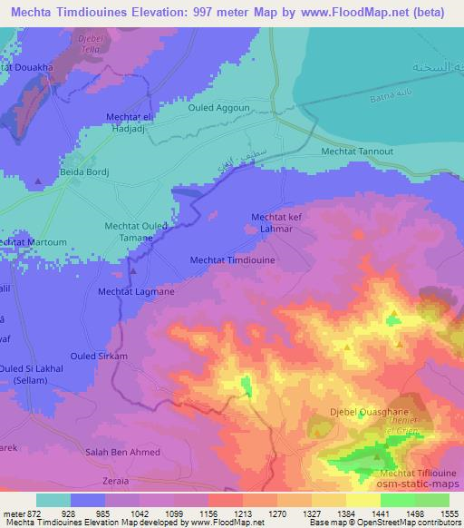 Mechta Timdiouines,Algeria Elevation Map