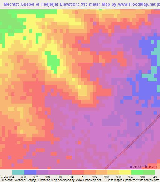 Mechtat Guebel el Fedjidjet,Algeria Elevation Map