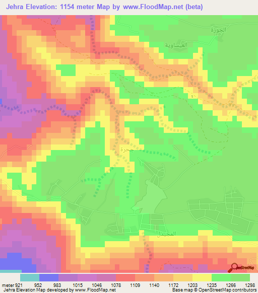 Jehra,Jordan Elevation Map