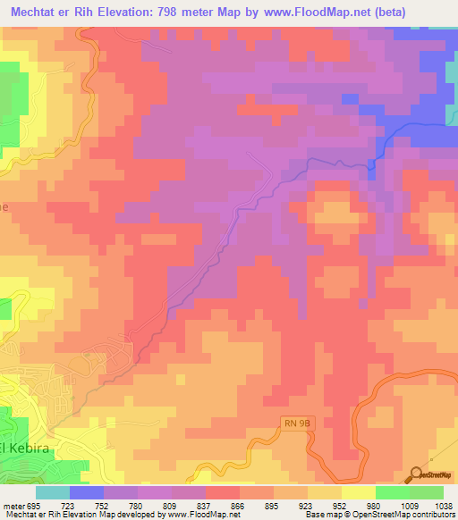 Mechtat er Rih,Algeria Elevation Map