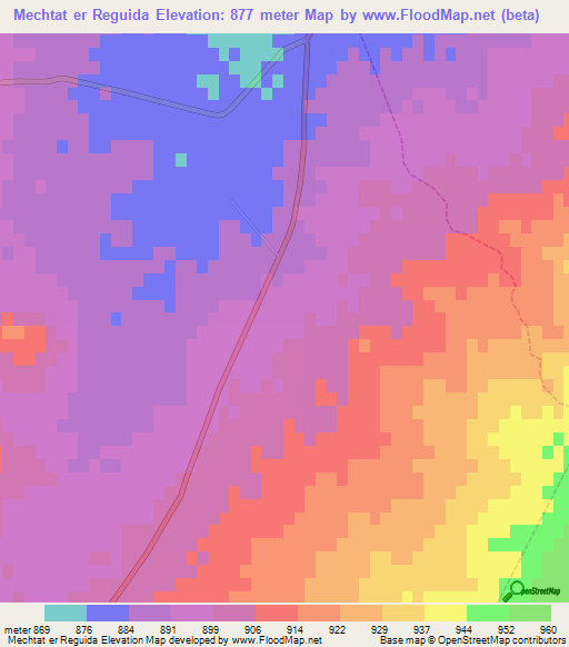 Mechtat er Reguida,Algeria Elevation Map