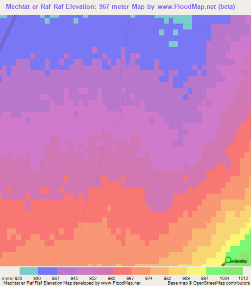Mechtat er Raf Raf,Algeria Elevation Map
