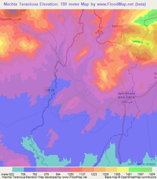 Mechta Teranioua,Algeria Elevation Map