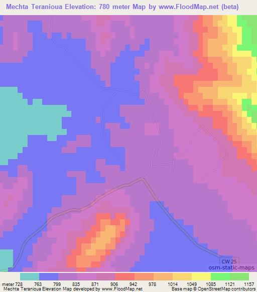 Mechta Teranioua,Algeria Elevation Map