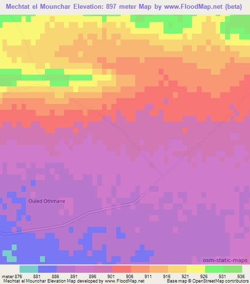Mechtat el Mounchar,Algeria Elevation Map