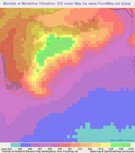 Mechtat el Merabtine,Algeria Elevation Map
