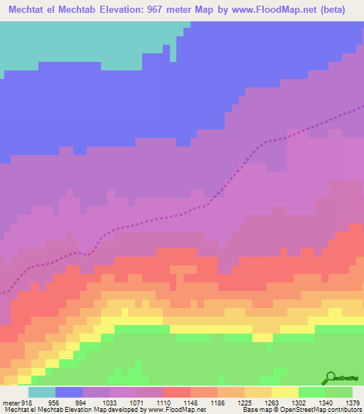 Mechtat el Mechtab,Algeria Elevation Map