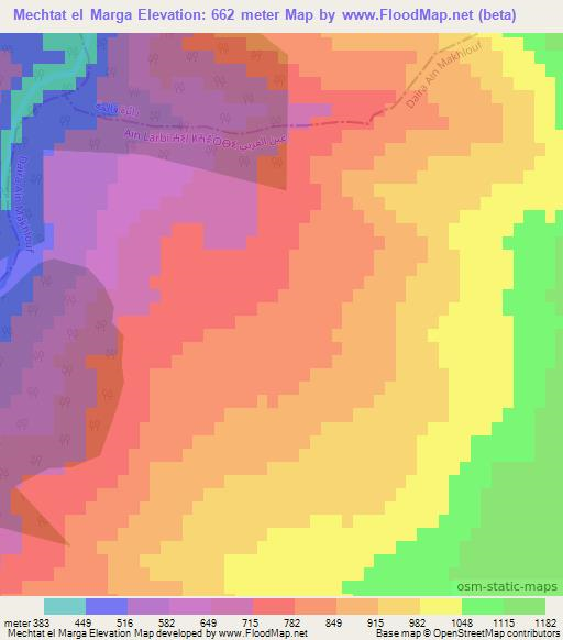 Mechtat el Marga,Algeria Elevation Map