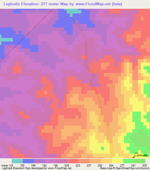 Leghraib,Algeria Elevation Map