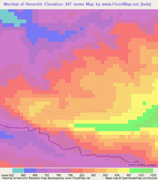Mechtat el Hennchir,Algeria Elevation Map